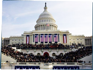 Crowds at the Capitol building in Washington, D.C.