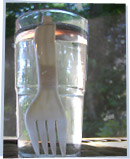 Fork in a glass of water