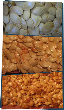Process of roasting pumpkin seeds