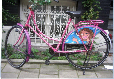 Decorated bicycle in Amsterdam