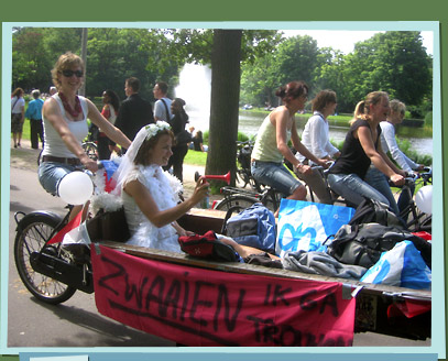 Women riding bikes