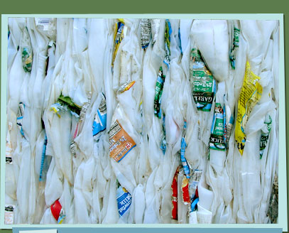 Compressed plastic bottles