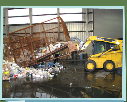 Truck moving plastic for recycling