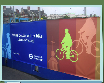 Sign showing people on bikes