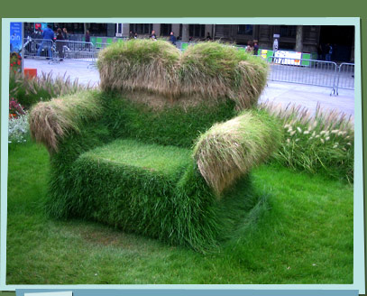 Sofa made from real grass