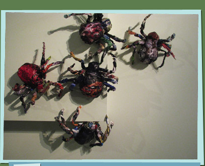 Trash art spiders