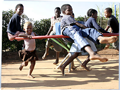 Kids on a merry-go-round