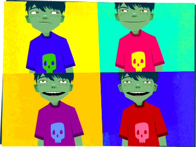 Andy Warhol style montage of Dex
