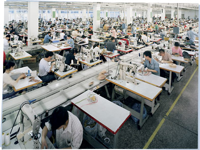Workers in a clothing factory